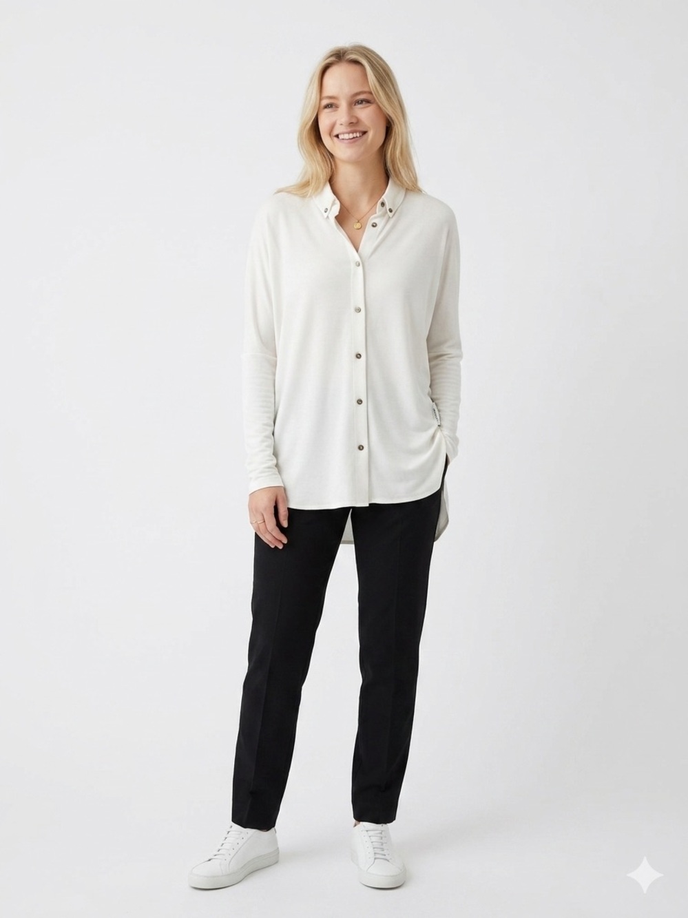 Ania Schierholt Off-White Button-Down Shirt Eur 36 Minimalist Scandinavian